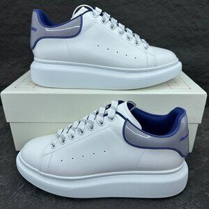 Alexander McQueen White/Blue Leather Sneakers